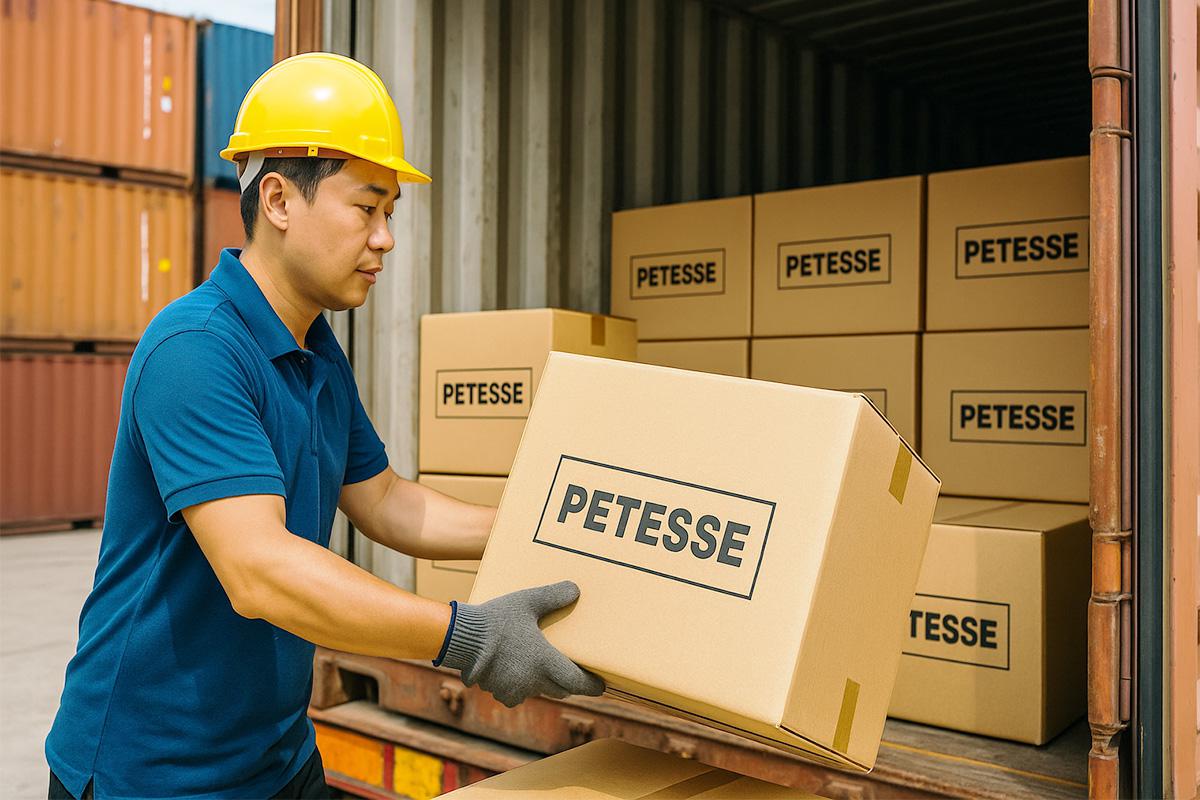 Container Loading with Shipping Marks at PETESSE factory