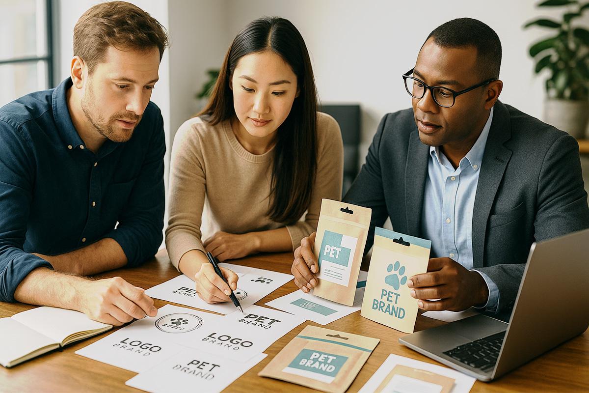 PETESSE pet product Branding logo sketches and packaging designs