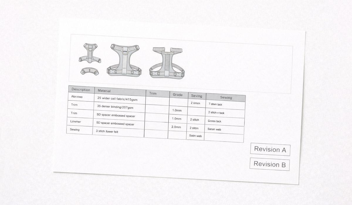 OEM pet tech pack revision control layout pattern thumbnails spec consistency
