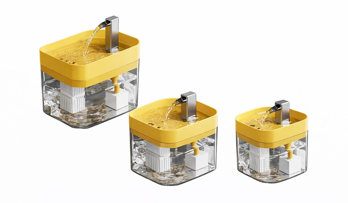 Pet water fountain series hero and compact models matching colorway minimalist design